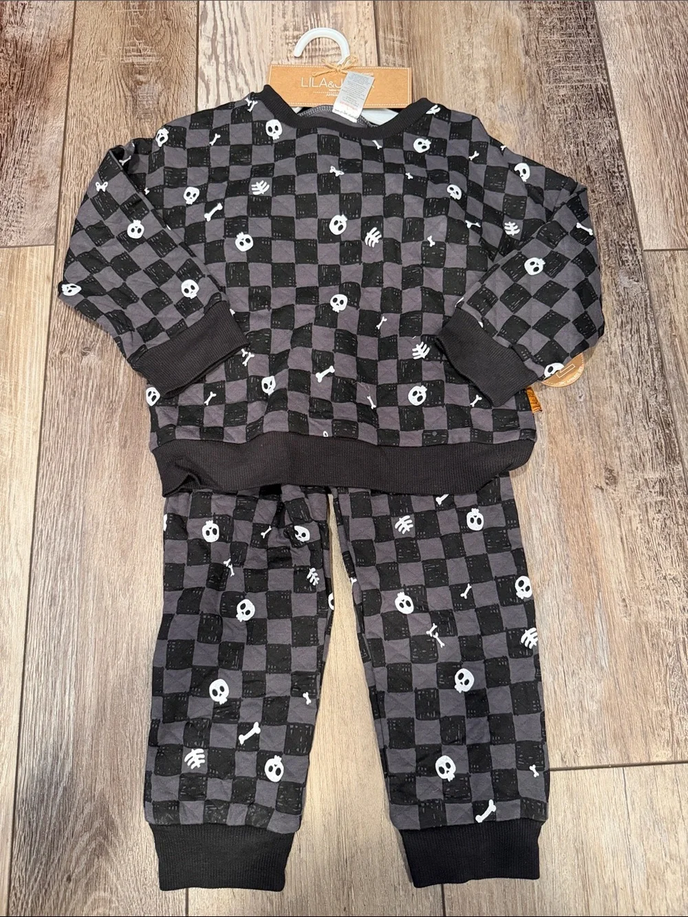 NEW! Lila & Jack Checkered Skull Lounge Set Size 4